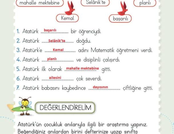 2. Sınıf Hayat Bilgisi Meb Yayınları Sayfa 182 Cevapları