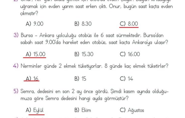 2. Sınıf Matematik Meb Yayınları Sayfa 230 Cevapları