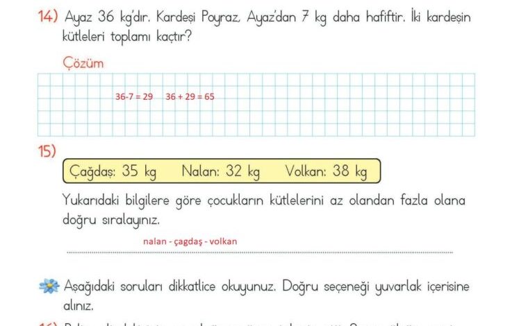 2. Sınıf Matematik Meb Yayınları Sayfa 291 Cevapları