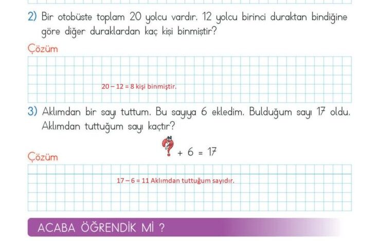 2. Sınıf Matematik Meb Yayınları Sayfa 87 Cevapları