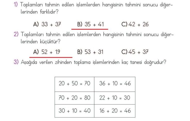 2. Sınıf Matematik Meb Yayınları Sayfa 95 Cevapları