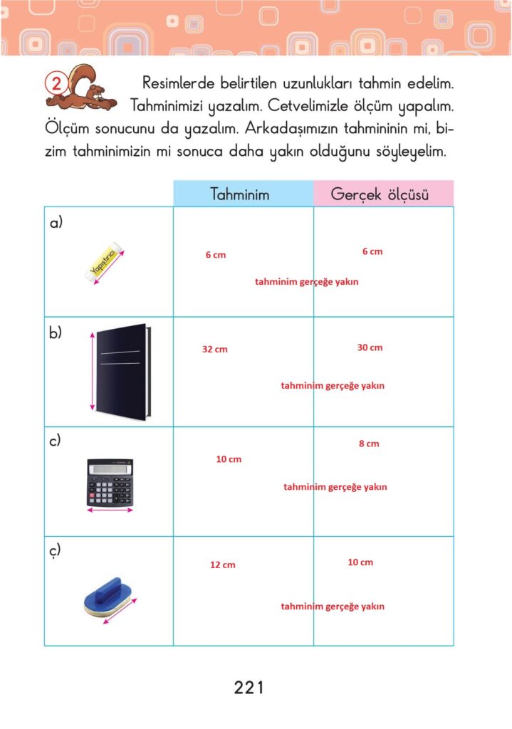 2. Sınıf Matematik Pasifik Yayınları Sayfa 221 Cevapları