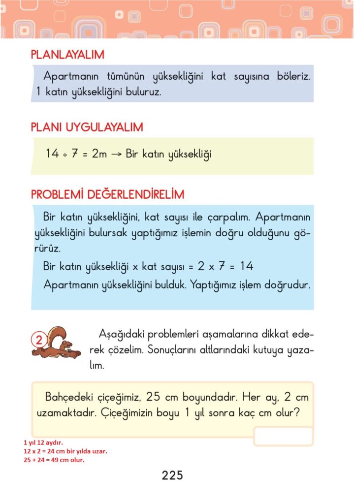 2. Sınıf Matematik Pasifik Yayınları Sayfa 225 Cevapları