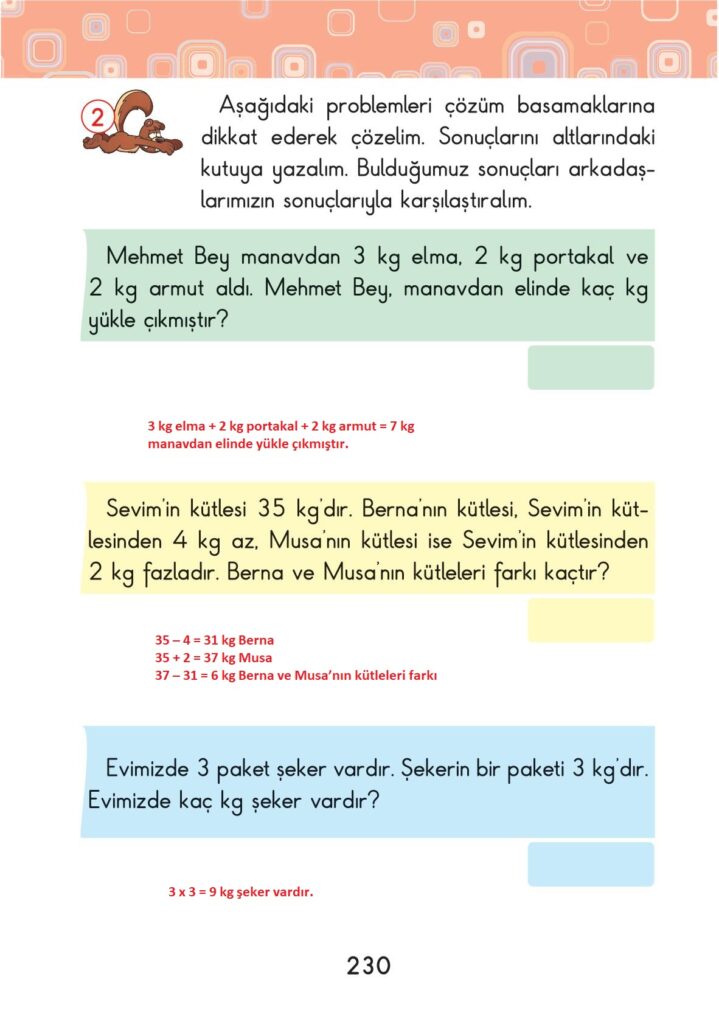 2. Sınıf Matematik Pasifik Yayınları Sayfa 230 Cevapları