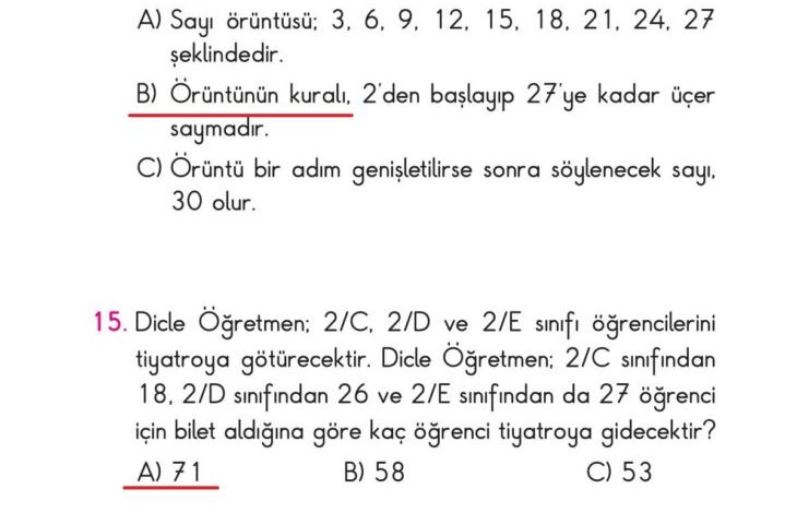 2. Sınıf Matematik Pasifik Yayınları Sayfa 62 Cevapları