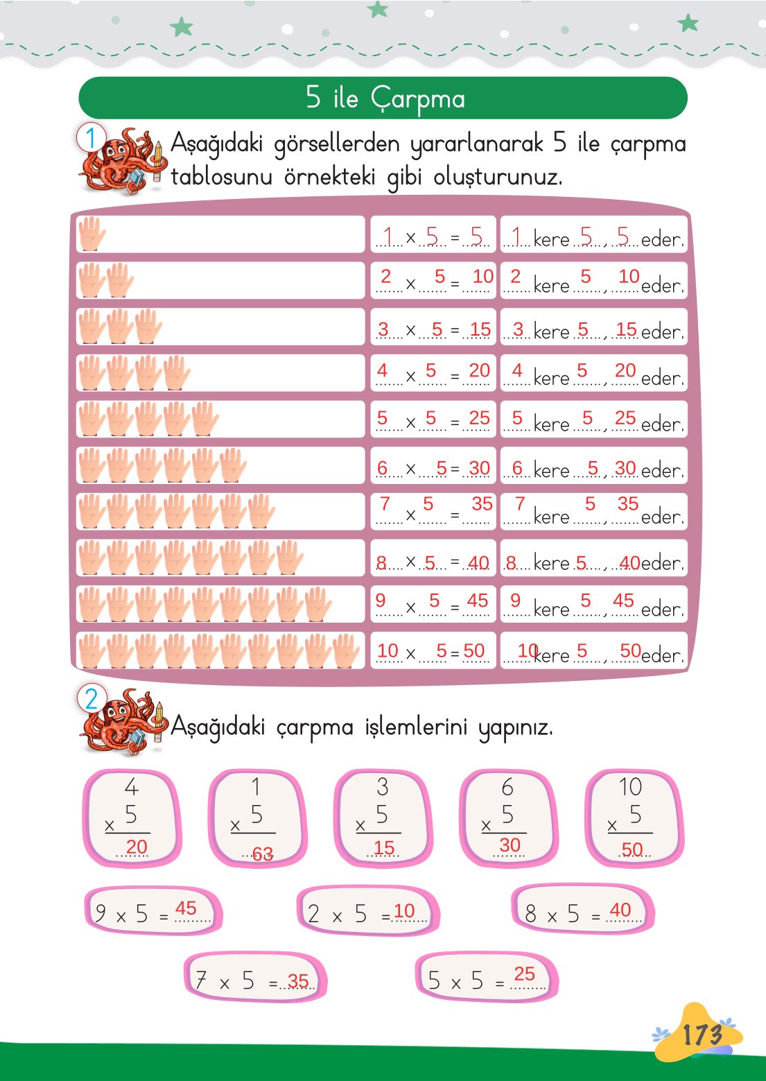 2. Sınıf Meb Yayınları Matematik Ders Kitabı Sayfa 174 Cevapları