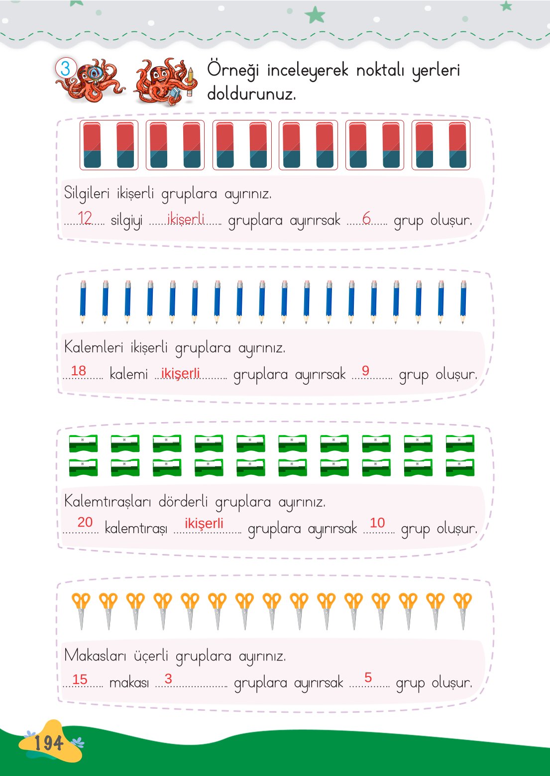 2. Sınıf Meb Yayınları Matematik Ders Kitabı Sayfa 195 Cevapları