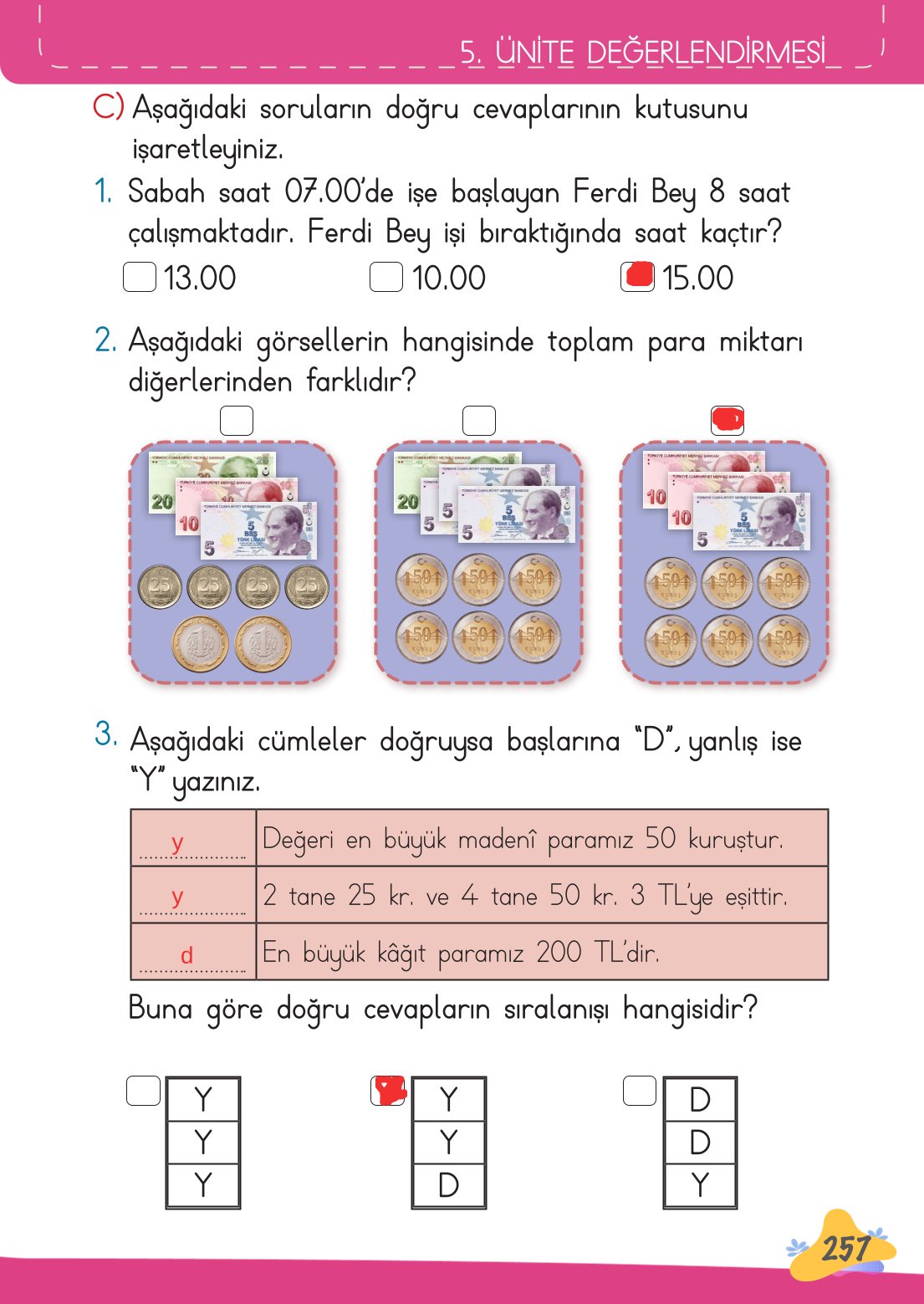 2. Sınıf Meb Yayınları Matematik Ders Kitabı Sayfa 258 Cevapları