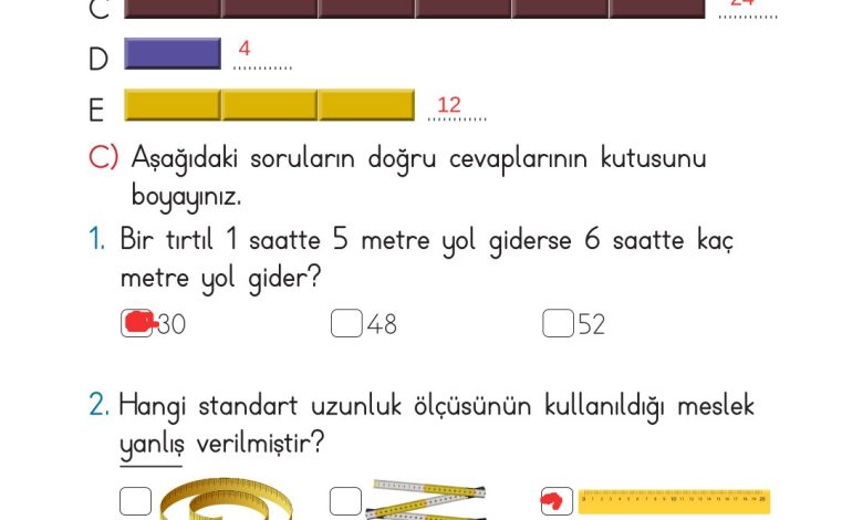 2. Sınıf Meb Yayınları Matematik Ders Kitabı Sayfa 309 Cevapları