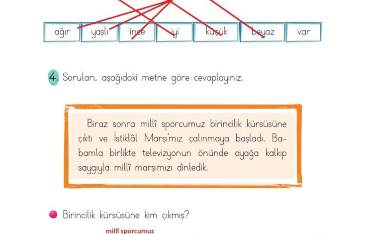 2. Sınıf Türkçe Ada Matbaacılık Yayıncılık Sayfa 101 Cevapları