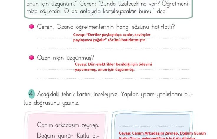 2. Sınıf Türkçe Ada Matbaacılık Yayıncılık Sayfa 40 Cevapları