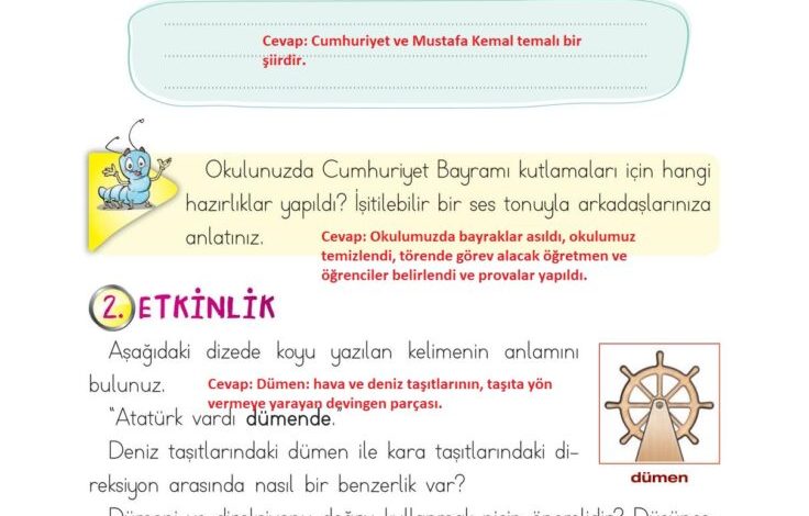 2. Sınıf Türkçe Ada Matbaacılık Yayıncılık Sayfa 43 Cevapları