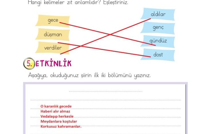 2. Sınıf Türkçe Ada Matbaacılık Yayıncılık Sayfa 95 Cevapları