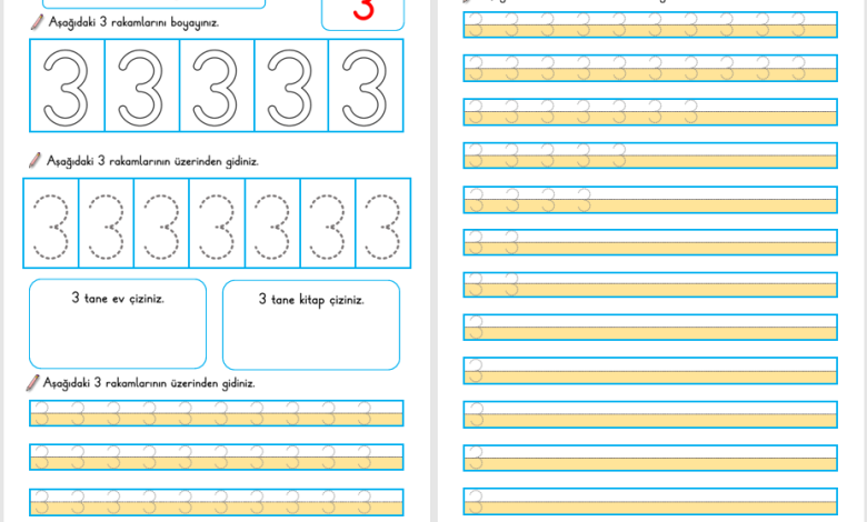 3 Rakamı Öğretimi (Yeni Müfredata Uygun)