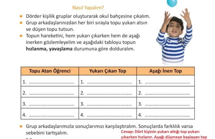 3. Sınıf Fen Bilimleri Meb Yayınları Sayfa 71 Cevapları