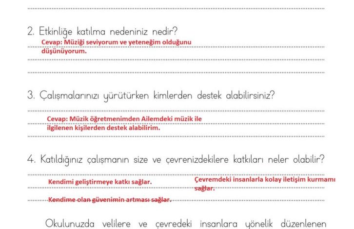 3. Sınıf Hayat Bilgisi Meb Yayınları Sayfa 26 Cevapları