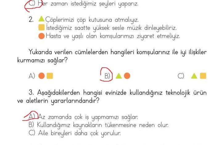 3. Sınıf Hayat Bilgisi Meb Yayınları Sayfa 72 Cevapları