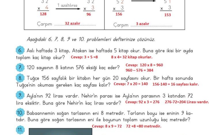 3. Sınıf Matematik Meb Yayınları Sayfa 111 Cevapları