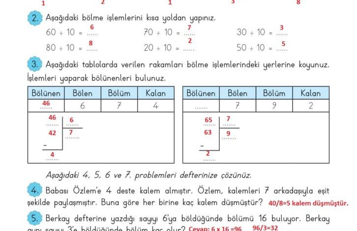 3. Sınıf Matematik Meb Yayınları Sayfa 122 Cevapları