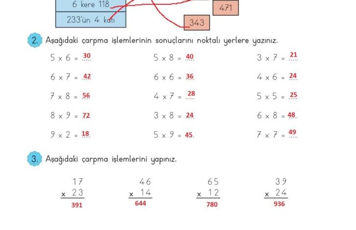 3. Sınıf Matematik Meb Yayınları Sayfa 123 Cevapları