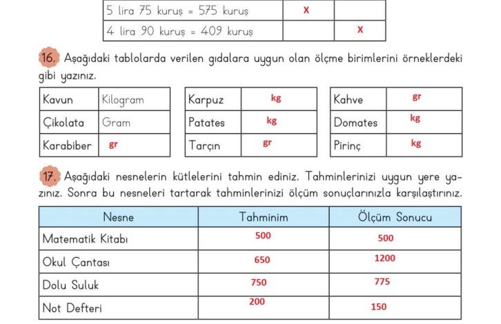 3. Sınıf Matematik Meb Yayınları Sayfa 167 Cevapları