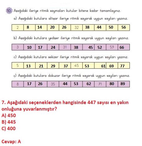 3. Sınıf Matematik Meb Yayınları Sayfa 58 Cevapları