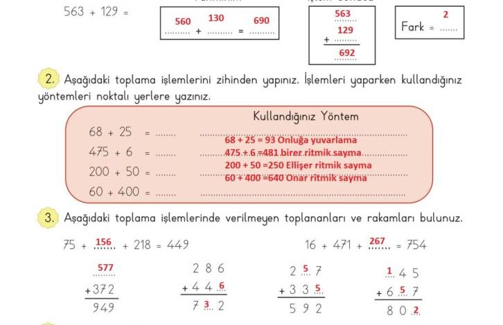 3. Sınıf Matematik Meb Yayınları Sayfa 93 Cevapları