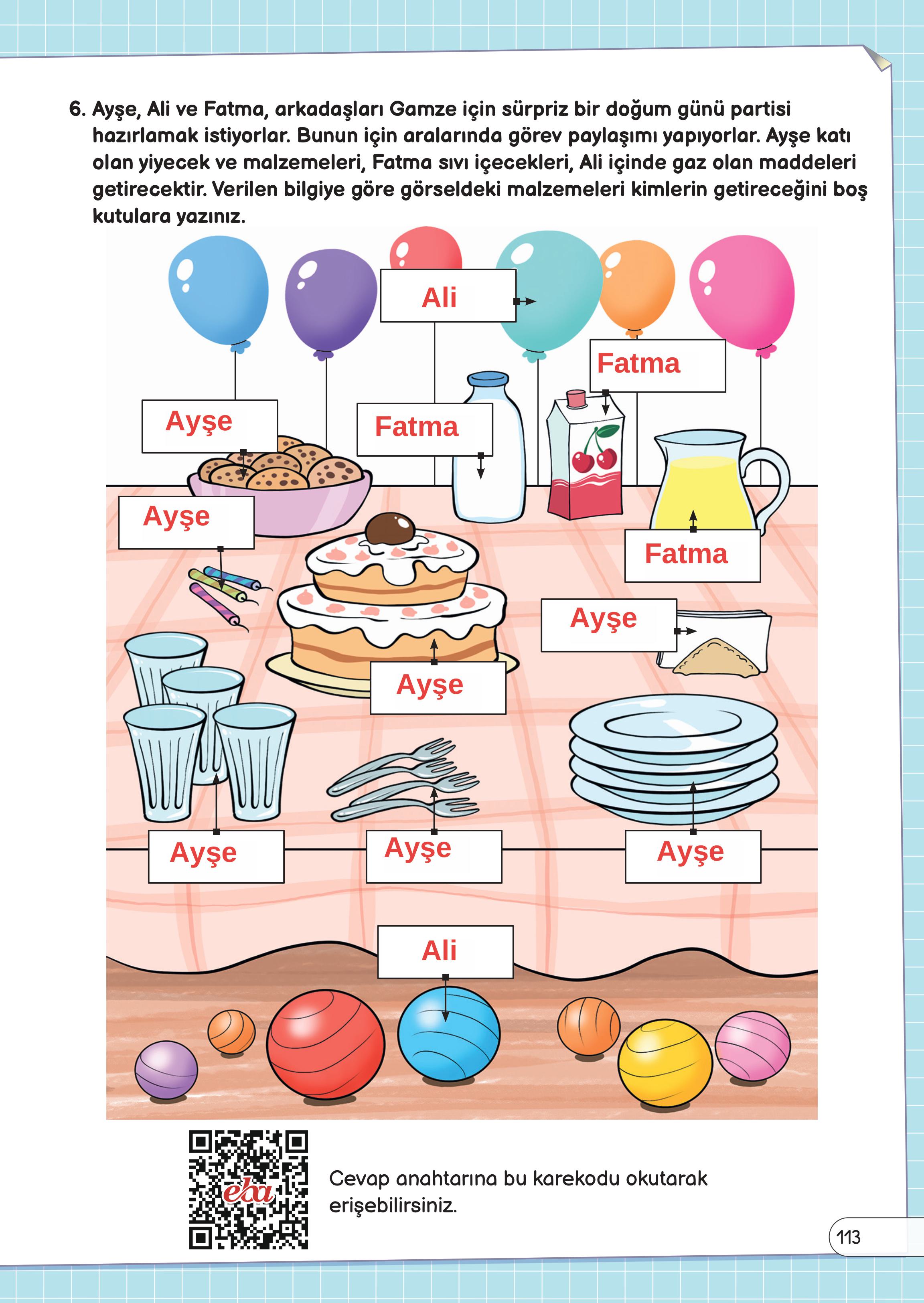 3. Sınıf Meb Yayınları Fen Bilimleri Ders Kitabı Sayfa 113 Cevapları