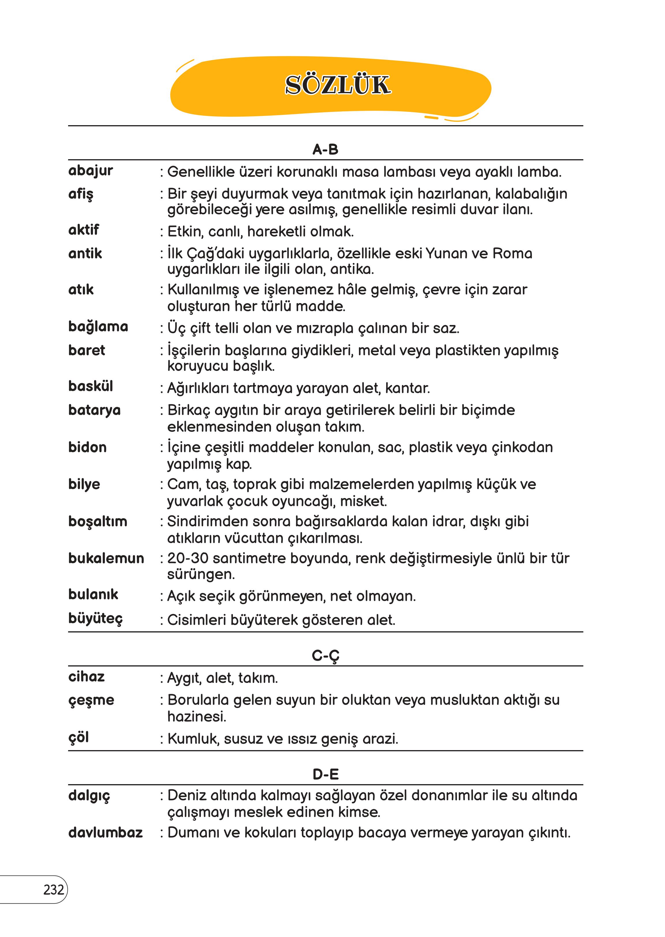 3. Sınıf Meb Yayınları Fen Bilimleri Ders Kitabı Sayfa 232 Cevapları