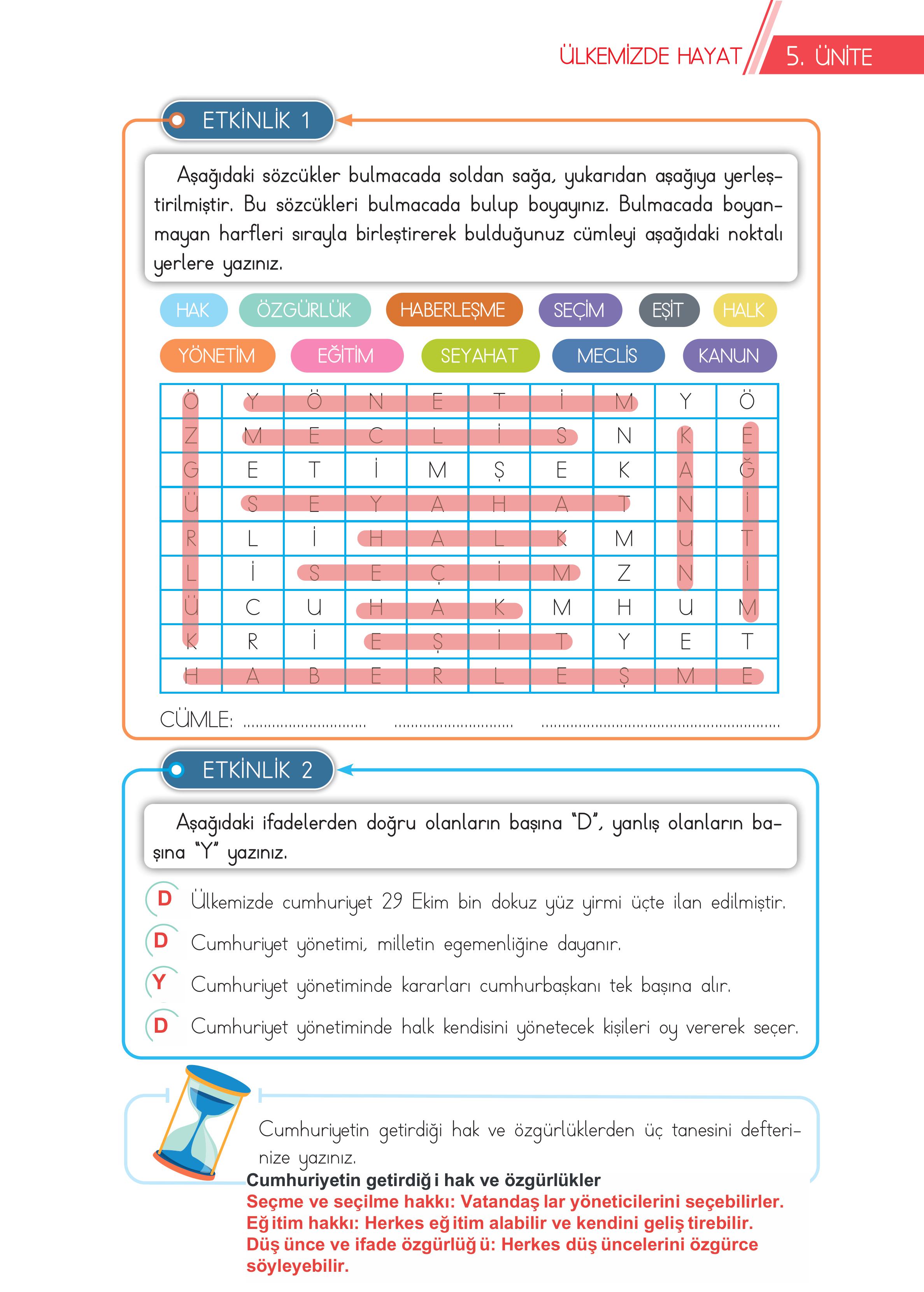 3. Sınıf Meb Yayınları Hayat Bilgisi Ders Kitabı Sayfa 155 Cevapları