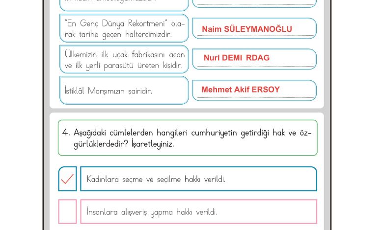 3. Sınıf Meb Yayınları Hayat Bilgisi Ders Kitabı Sayfa 180 Cevapları