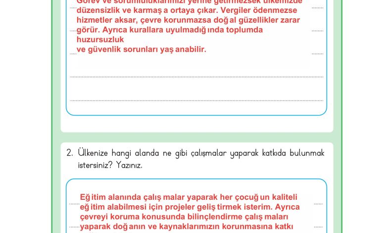 3. Sınıf Meb Yayınları Hayat Bilgisi Ders Kitabı Sayfa 181 Cevapları