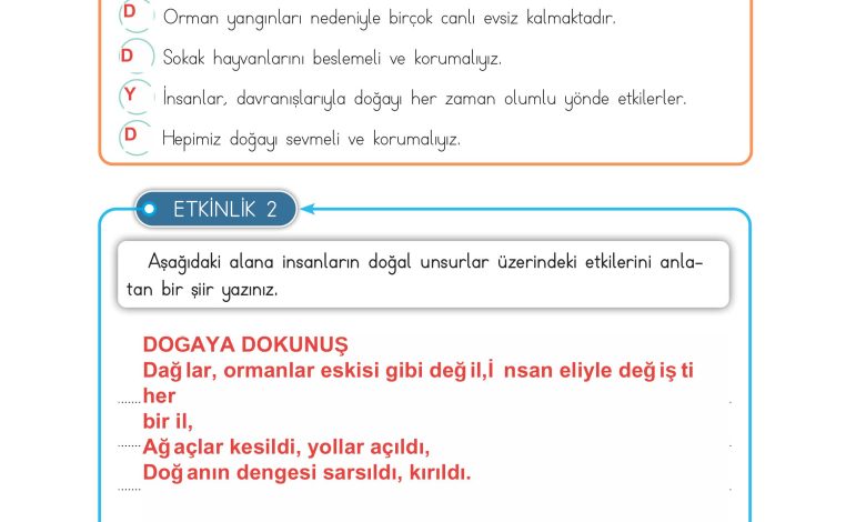 3. Sınıf Meb Yayınları Hayat Bilgisi Ders Kitabı Sayfa 198 Cevapları