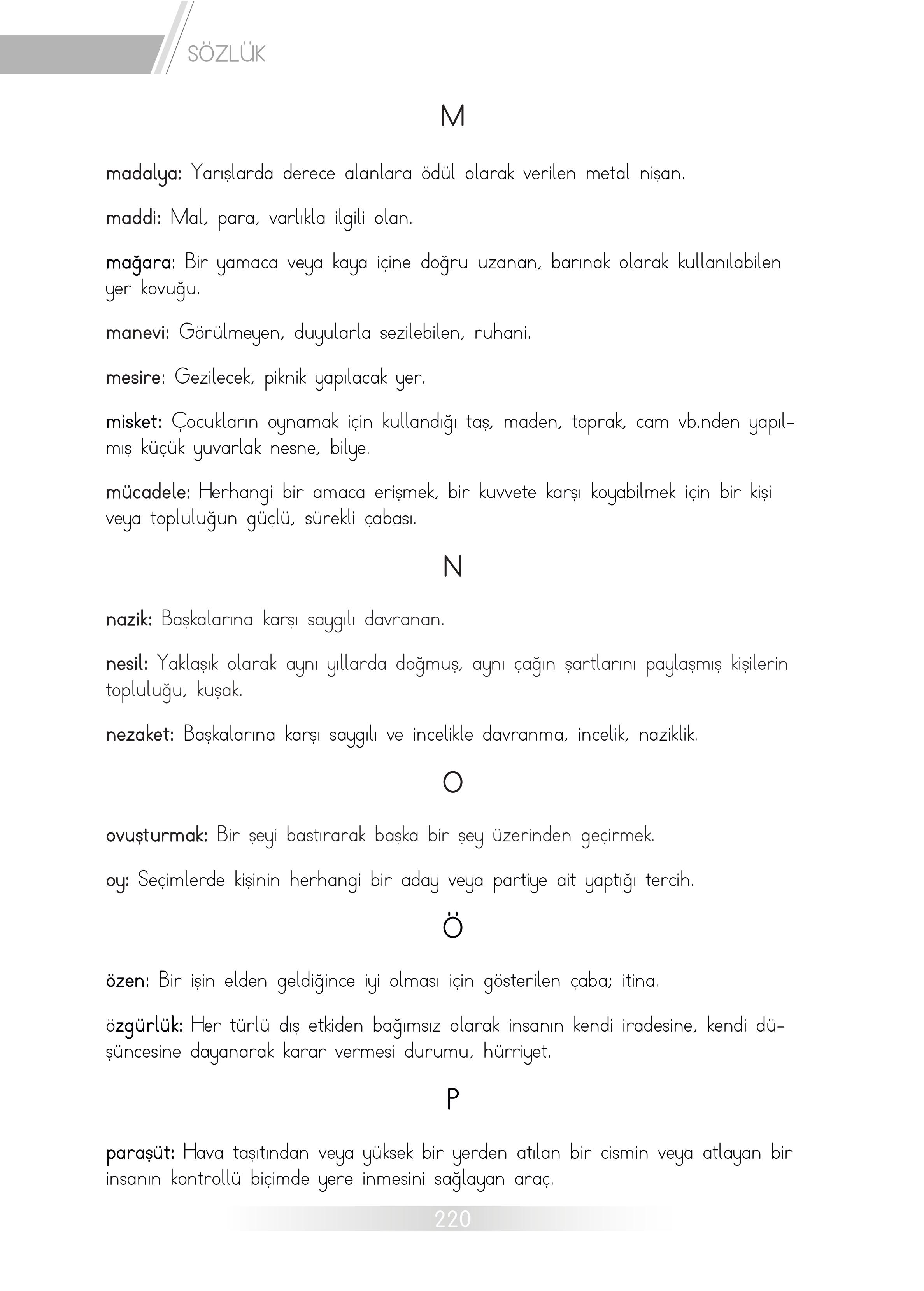 3. Sınıf Meb Yayınları Hayat Bilgisi Ders Kitabı Sayfa 220 Cevapları