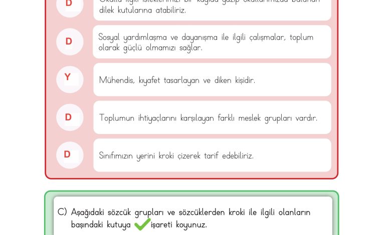 3. Sınıf Meb Yayınları Hayat Bilgisi Ders Kitabı Sayfa 42 Cevapları