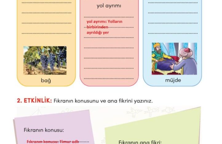 3. Sınıf Türkçe Meb Yayınları Sayfa 111 Cevapları