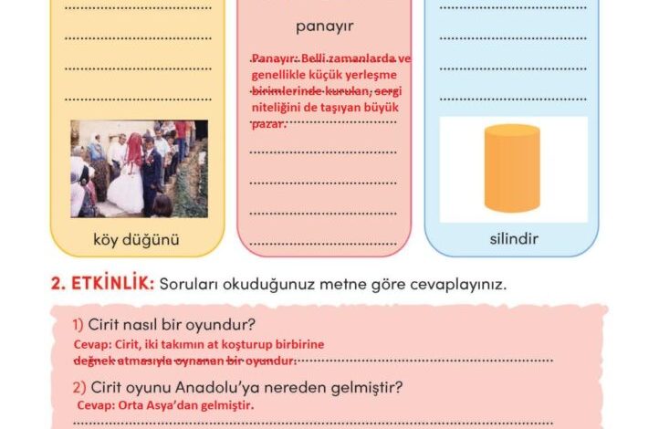 3. Sınıf Türkçe Meb Yayınları Sayfa 127 Cevapları