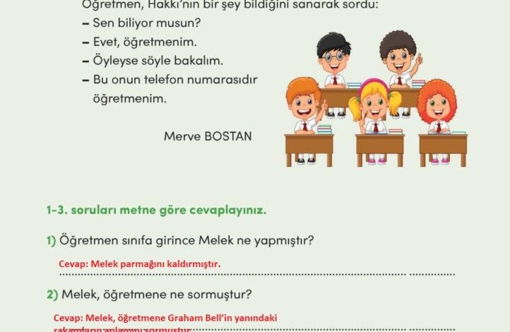 3. Sınıf Türkçe Meb Yayınları Sayfa 170 Cevapları