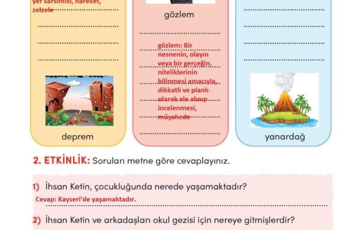 3. Sınıf Türkçe Meb Yayınları Sayfa 176 Cevapları