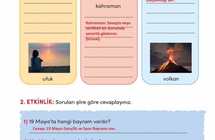 3. Sınıf Türkçe Meb Yayınları Sayfa 244 Cevapları