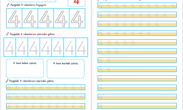 4 Rakamı Öğretimi (Yeni Müfredata Uygun)