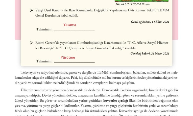 6. Sınıf Evos Yayınları Sosyal Bilgiler Ders Kitabı Sayfa 210 Cevapları