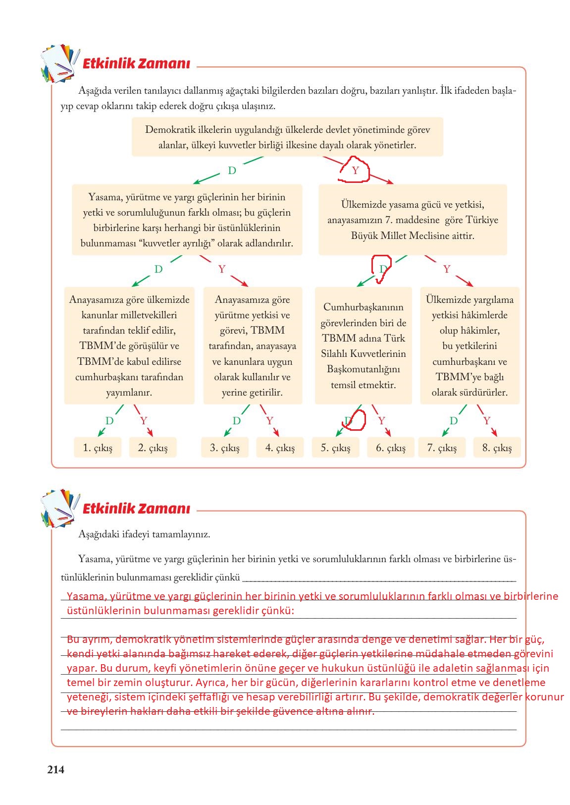 6. Sınıf Evos Yayınları Sosyal Bilgiler Ders Kitabı Sayfa 214 Cevapları