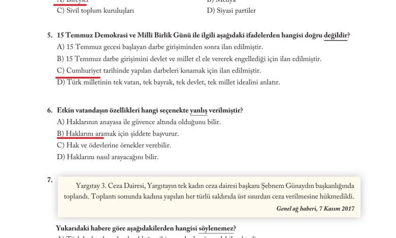 6. Sınıf Evos Yayınları Sosyal Bilgiler Ders Kitabı Sayfa 240 Cevapları