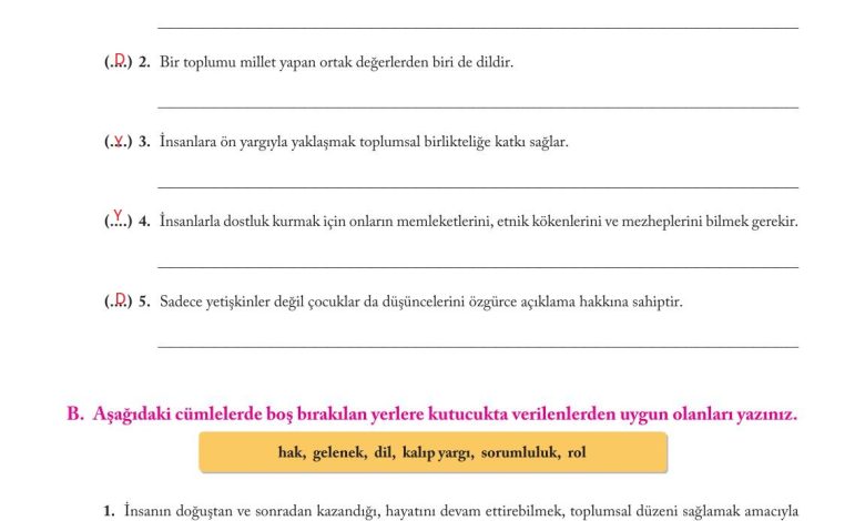 6. Sınıf Evos Yayınları Sosyal Bilgiler Ders Kitabı Sayfa 34 Cevapları