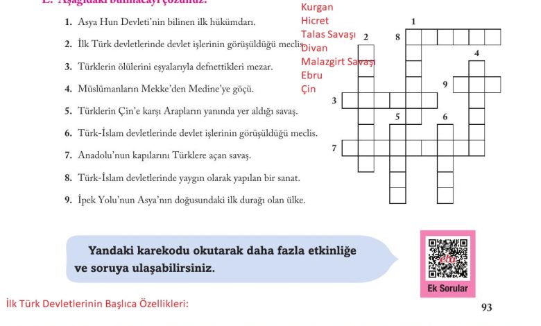 6. Sınıf Evos Yayınları Sosyal Bilgiler Ders Kitabı Sayfa 93 Cevapları