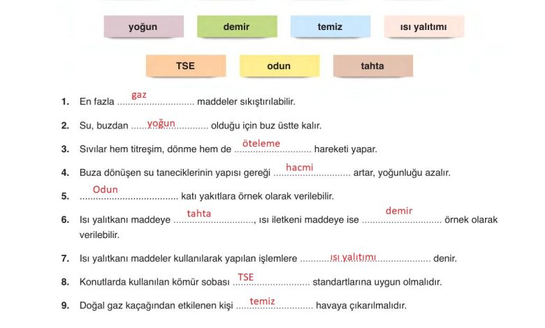 6. Sınıf Gün Yayınları Fen Bilimleri Ders Kitabı Sayfa 172 Cevapları