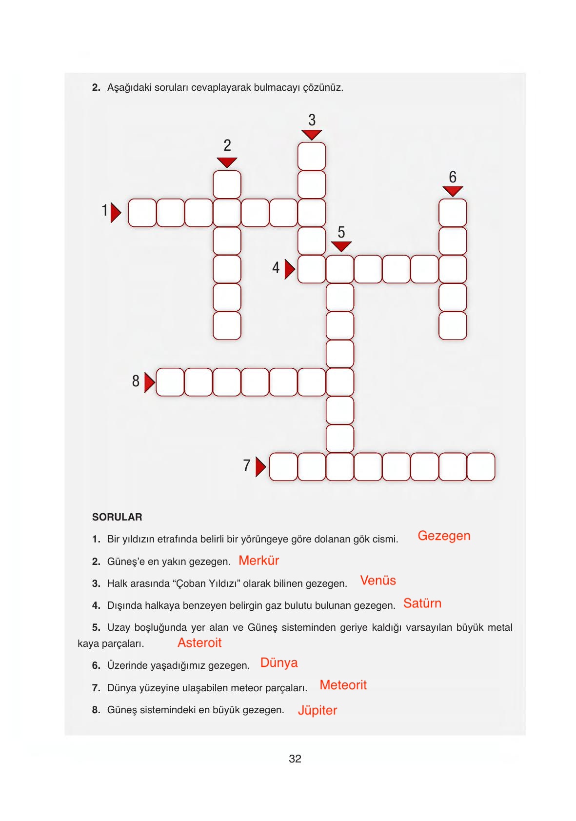 6. Sınıf Gün Yayınları Fen Bilimleri Ders Kitabı Sayfa 32 Cevapları