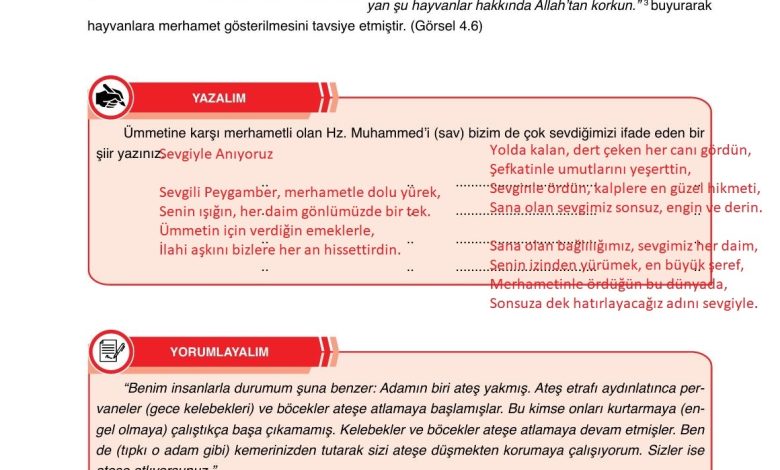 7. Sınıf Erkad Yayınları Din Kültürü Ders Kitabı Sayfa 102 Cevapları