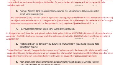 7. Sınıf Erkad Yayınları Din Kültürü Ders Kitabı Sayfa 109 Cevapları